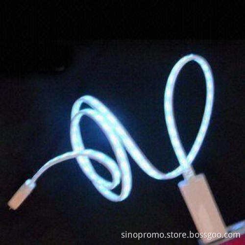 Visible Flashing Cable for Smart Phones, Charge and Synchronize Data Transmission